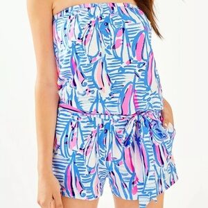 Lilly Pulitzer Ritz Romper Red Right Return
